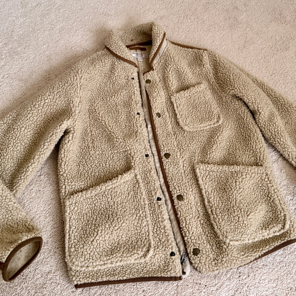 Men's Cream Sherpa Jacket